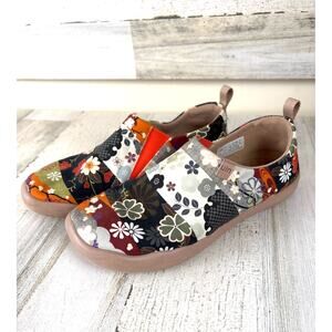 UIN Womens 7 Multicolor Hana Toledo Floral Slip On Comfort Shoes Arch Support